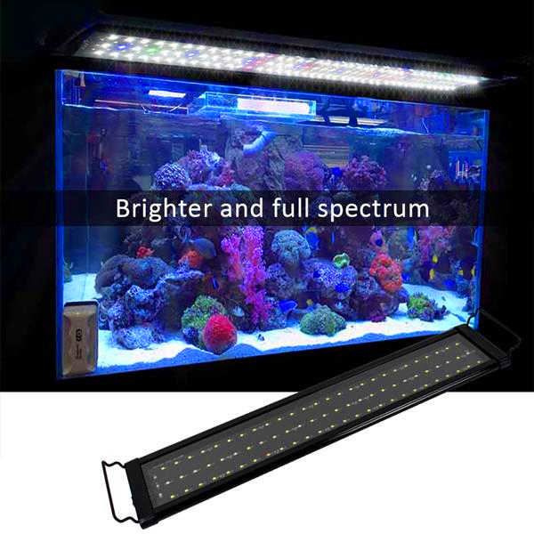 Nuevo diseño 18W 78LED Lámpara de hierba de agua de espectro completo 23.6 pulgadas Luces de acuario negras de alta calidad (adecuadas para acuarios de 23.6-31.49 pulgadas de largo)