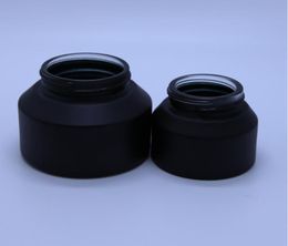 Nieuw ontwerp 200 x 15 g 30g 50g vorst glazen crème pot met zwarte deksels witte afdichting container cosmetische verpakking, 15g glazen crème pot SN2536