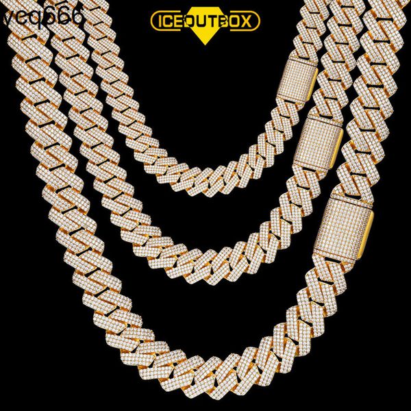 Nouveau design 25 mm Miami Cuban Link Chain Ice Out Jewelry Brass 5a Moisanite Hip Hop Jewelry Collier pour hommes