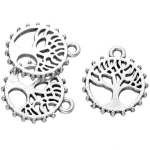 Nouveau design 300 pcs arbre de vie breloques ton argent antique 2 faces Just Lovely 2231