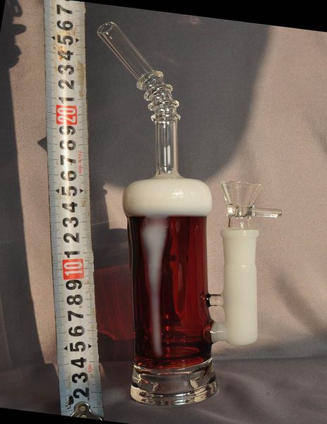 Vintage Beer Design 10inch Glass bong HOOKAH Water PipeS 18mm avec bol en verre ou quartz banger peut mettre le logo du client par DHL UPS CNE