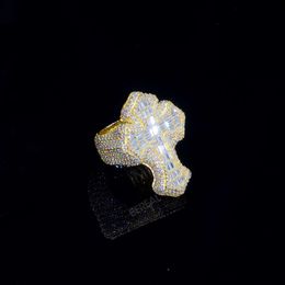 Nieuw ontwerp 925 Silver Hip Hop Ring Charm Hot Selling Pass Diamond Test Baguette Cut VVS Moissanite Fine Jewelry Rings For Men