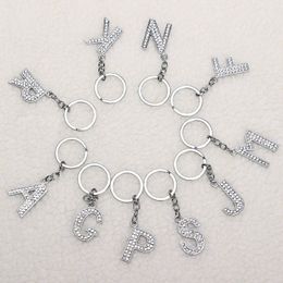 Nouveau Design 26 A Z Cristal Anglais Lettres Initiale Porte-clés Porte-clés Porte-Sac Pendentif charme Mode Bijoux Cadeaux Porte-clés pour Femmes Hommes