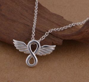 Ontwerp engel vleugels Eeuwige liefde Infinity hanger kettingen legering ketting voor vrouwen vriendin voor altijd liefhebbers sieraden leuk cadeau