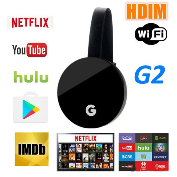 Nouveau design Anycast G2 Wifi Display Receiver 2.4G Dual Core RK3036 Wireless HD Dongle G2 Support Netflix Google Chrome et Home App