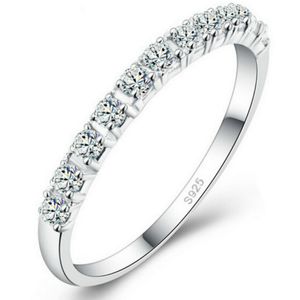 Nouveau design bagues de bande anneaux de mariage femmes 925 argent sterling simulé diamant bague bijoux
