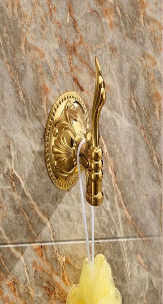 Nouveau design accessoires de salle de bain 24k Gold Flowers Robe Hook C4320491