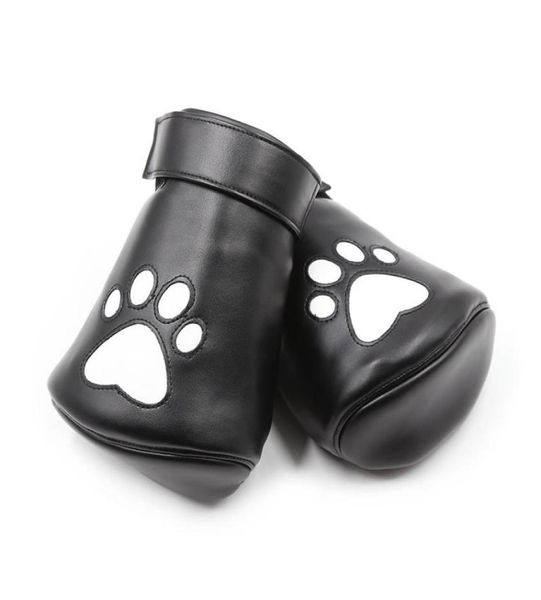 Nouveau design BDSM pattes de chien rembourrés gants de paume d'ours poignets en cuir avec impression de coeur qualité jouet sexuel équipement de bondage retenue jeu sexuel4092552