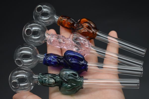 Nuevo diseño de belleza Chica forma fumar tubos de vidrio tubo de mano Balanceador de bola de 30 mm para tubo de vidrio Quemador de aceite hierba seca fumar tubo