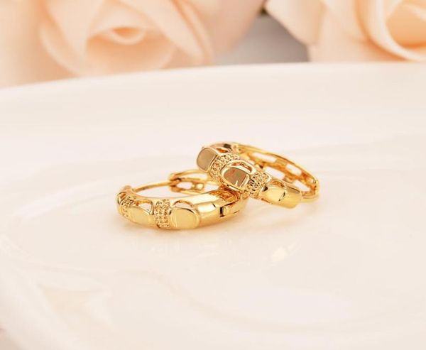 Nouveau design Big Hoop Earring Fine Gold GF Ed Ed pour femmes Girls Romantic Punk Party Jewelry Wedding Gift2280728