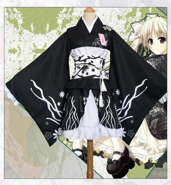 Nouveau design Black Japanese Anime Cosplay Kimono Party Costume For Women and Girls Kimono Party Clothing S3XL peut choisir parmi 3731968