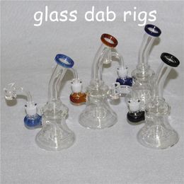 Hookahs Glass Water Pipes Bongs Pyrex Bong met kleurrijke lippen 14mm Joint Beakers Waterpipes Olierouts