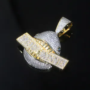 Nieuwe Ontwerp Brood Winnaar Brief Shark Ketting Hoge Kwaliteit Vrouwen Lady Iced Out Zirconia Hip Hop Mode Gift Sieraden