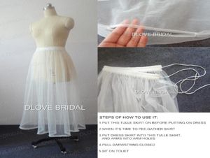 Nouveau design robe de mariée nuptiale jupon une couche de jupe en tulle douce vous sauvera de l'eau de toilette Rassemble de la taille élastique re3679710