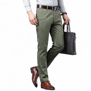 Nieuwe Ontwerp Casual Mannen Broek Cott Losse Hoge taille Rechte Fi Zwart Busin Formele Broek mannen Plus Size 40 p7ix #