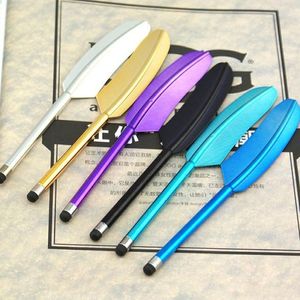 Nieuw ontwerp kleurrijke veer capacitieve stylus scherm pen touchscreen pen capacitieve stylus pen voor slimme telefoon tablet 1000pcs / lot