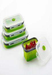 Nieuw ontwerp Creative Foldable Silica Gel Lunch Box Insulatie Threepiece Set Bento Boxes Student verzegelde Crisper Kitchen Tools3027428