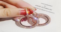 Nieuw ontwerp creatieve sieraden hoogwaardige elegante kristallen oorbellen ronde gouden en zilveren oorbellen bruiloft oorbellen voor vrouw KF4276145