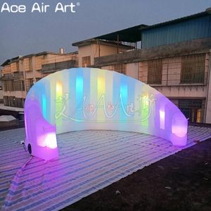 Configuración de DJ de fotomatón de escenario inflable personalizado/DJ de pared con focos LED para la decoración o publicidad de la fiesta