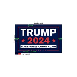 Nuevo diseño personalizado Trump 2024 hacer que los votos cuenten de nuevo banderas, poliéster 1000D impreso personalizado 150X90CM Festival, doble costura