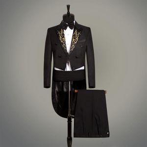 Nouveau design Costumes de mariage personnalisés noir Groom Tailcoat Costumes formels performance de piano Homme Groomsman costumes Veste Pantalon Ves2487