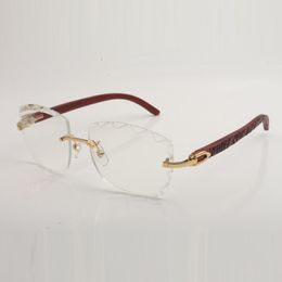 NIEUW ONTWERP Gesneden heldere lens spektakel frames 3524028 tijgerhout tempels unisex maat 56-18-140 mm gratis express