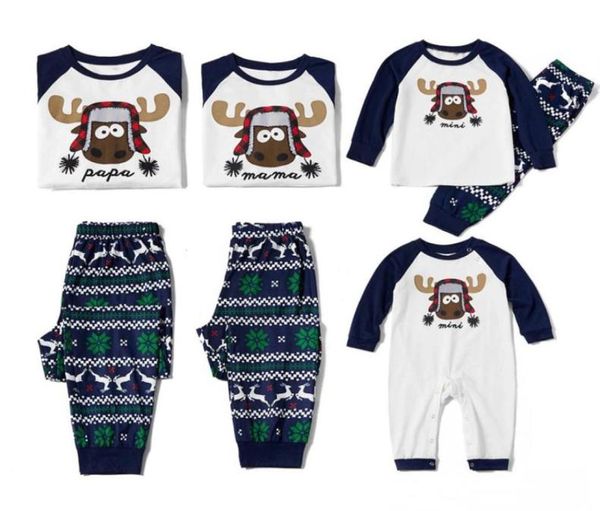 Nuevo diseño lindo alce impreso pijamas navideños pijamas familiares a juego niños holgados ropa de dormir hombres mujeres pijamas padres parejas Sleep1379334