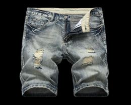 Nieuw ontwerp Vernietigde Jeans Verontruste Heren Werkbroek Gescheurde Korte Verontruste Korte Broek Jeans Broek voor Man8289348