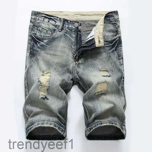 Nieuw design vernietigde jeans verontruste mannen werkbroek gescheurd korte noodlijdende korte broek jeans broek voor man