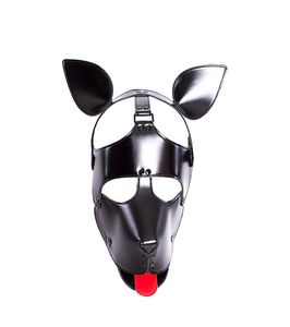 Nouveau design Dog Shape Muzzle Puppy Mask With Head Bondage Hood pour mâle Femelle Fétisan BDSM Masque costume de jeu sensuel Zentai Gimp SL3295177