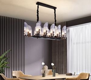 Nouveau design lustres en verre de luxe européens lumières led lampes suspendues américaines créatives pour salle à manger café club