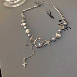 Nouveau Design Exquis Étoile Géométrique Cristal Chaînes Colliers Ras Du Cou Mode Coréenne Brillant Bijoux pour Femmes Anniversaire De Mariage L230704