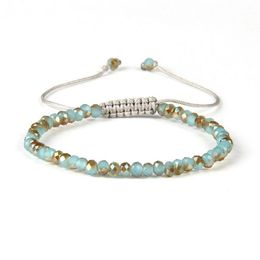 Nouveau Design de mode bijoux d'été mélange entier de couleurs 6mm perles de Jade en cristal à facettes macramé bracelets de tressage bon marché 2824