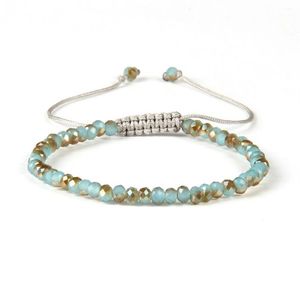 Nouveau Design de mode bijoux d'été mélange entier de couleurs 6mm perles de Jade en cristal à facettes macramé bracelets de tressage bon marché 205r