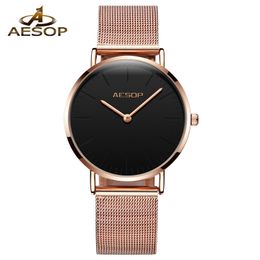 Nouveau Design Feminino Relogio luxe femmes montres or Rose Quartz montre-bracelet en acier maille bracelet dames horloge reloj mujer saati