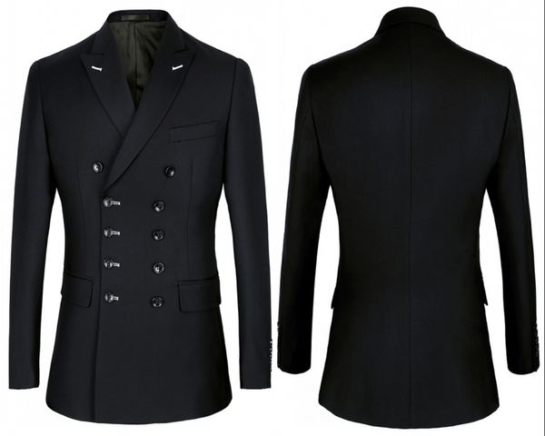 Nouveau design cinq smokings de marié noir à double boutonnage hommes blazer de mariage de haute qualité hommes dîner costume d'affaires ((veste + pantalon + cravate)