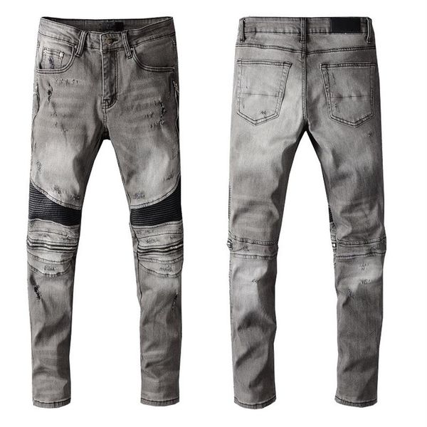 nouveau design français hommes jeans luxe solide pantalon de style classique jeans slim denim fluorescent jeans de créateur de mode qualité supérieure sz 282i