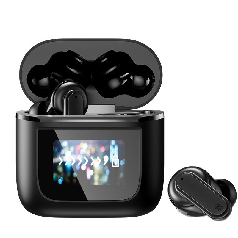 Novo design com tela de toque colorida ANC Fones de ouvido Bluetooth 5.4 sem fio TWS Fones de ouvido estéreo Som de longa duração para jogos intra-auriculares YX27