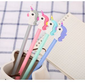 Gel Pennen Cartoon 4 Stijl Meisjes zoals Unicorn 0.5mm Zwart Inkt Student Schrijven Pen School Office Supplies Briefpapier Gift LLS682-WLL