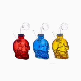 Nuevo diseño Glass Oil Burner Bong Heavy Skull Bubbler Smoking Ahcatcher Bong con tubo de quemador de aceite desmontable 1pcs