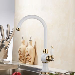 Grifos de fregadero de cocina fríos y calientes de nuevo diseño con decoración de porcelana/grifos de cocina de cinco estilos HS338/llave multifuncional