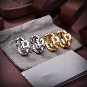 Nouveau design Gold Silver B-Letter Studs Ooys Hoops Boucles d'oreilles pour femmes dans Gold Silver Designer Jewelry pour la Saint-Valentin Cadeau