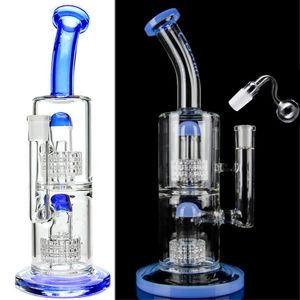 Rose Vert Yeux Mignons Narguilés Verre Bong Dab Rigs Alien Recycler Tuyau Bécher Huile Rig 14mm mâle Joint Banger Eau Hauteur 18mm 10 pouces