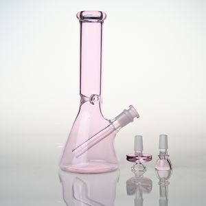 Nouveau Design H25cm tout rose fumer tuyau en verre bécher en verre tuyau d'eau 10 pouces tuyau d'eau, tuyau de fumer en verre rose