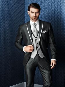 Nouveau Design Haute Qualité 3 Pièce Marié Tuxedos Garçons D'honneur Meilleur Homme Costume Hommes Costumes De Mariage Marié Matin Dîner Costume Veste + Pantalon + Gilet + Cravate