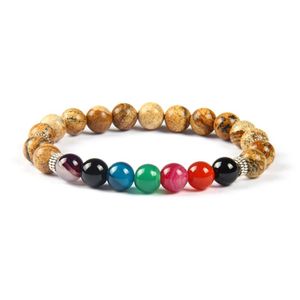 Nouveau design Perles de pierre de conception de haute qualité 7 Chakra Heury Stone Yoga Class Méditation Bracelet pour les couples Gift248S