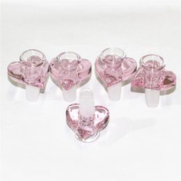 Nieuw ontwerp waterpijp roze hart vorm glazen kom met 14mm mannelijke gewricht rokende kommen voor glazen water pijp bong olie tuig waterpijp
