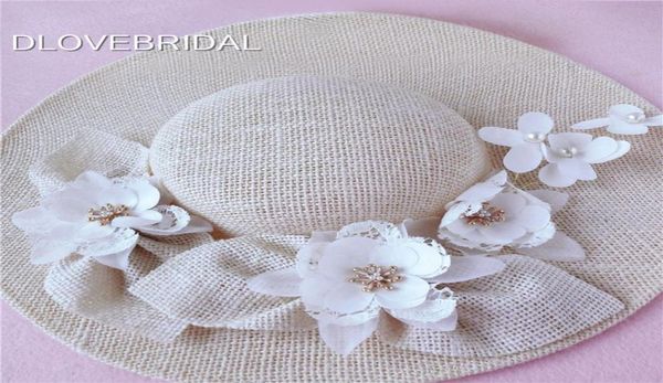 Nuevo diseño Sombrero de novia de marfil Delicado lino floral Jardín Accesorio para el cabello de boda Novia Madre Ocasión especial Fiesta Po Hat 1913764