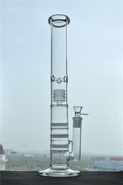 Dikke Zware Glas Bong Tall Triple Fluiter Bong Rechte Buis Bongs Recycler Glas Water Bongs Gratis Verzending