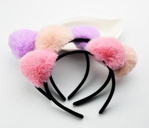 Nieuw Ontwerp Korea Pluche Konijn Oor Hoofdband Vrouwen Kat Oor Scrunchy Breedte Bad Kawayi Haarband Meisjes Haar Accessoires1721504